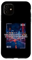 Carcasa para iPhone 11 Yokohama City Retro Japón Estética Calles de Yokohama