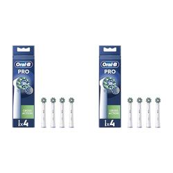 Oral-B Pro Cross Action Brossettes pour Brosse à dents électriques, Pack De 4 Unités, Blanc, 1 stück (4er Pack) (Lot de 2)