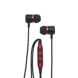 APM 600314 In-Ear-hoofdtelefoon met microfoon en volume, zwart metaal