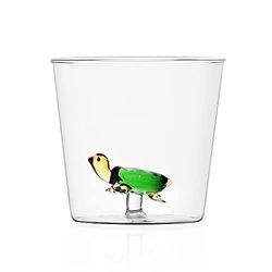 Ichendorf Milano Sköldpaddamugg, borosilikatglas, modern italiensk design, glas med figur, 8 x 8,5 cm