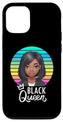 Coque pour iPhone 15 Pro Melanine Black Queen Girl Magic Girls Mois de l'histoire des Noirs