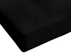 Italian Bed Linen Max Color Lenzuolo sotto a 1 Piazza e Mezza, 100% Cotone, Nero, 1 Posto e Mezzo