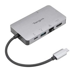 Targus USB-C Alt Mode Single Video 4K HDMI/VGA Adapter, Ethernet, 2 x USB-A with 100W Power Delivery Pass-Thru (DOCK419EUZ)