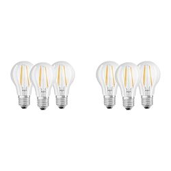 Osram Base CLAS A Lampada LED E27, 6.5W : 60 Watt, Bianco (Cool White), 3 Lamp. (Confezione da 2)