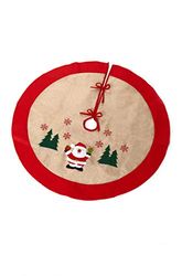 HEITMANN DECO - Round tree blanket - pine needle protection - Christmas tree mat - Santa - red, natural