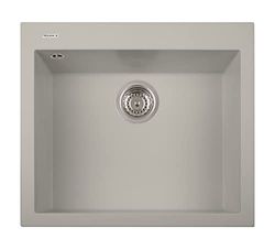 Lavello in quarzo da cucina incasso PLADOS Roxana vasca singola 56cm - Taupe Matt