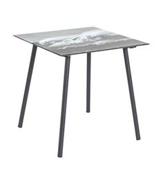 HAKU Möbel Tavolino motivo, nero, Metallo, vetro di sicurezza - Dim. L 40 cm x A 41 cm x P 40 cm, Stile Moderno
