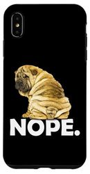Funny Watercolor Wine Makes Everything Fine Shar Pei Lover Case for iPhone XS Max