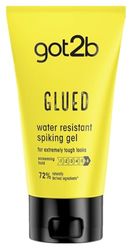 Got2 Spiking Gel Glued (1 x 150 ml), borracha resistente à água e ao suor, gel modelador de cabelo para estilos ousados, borracha homem ultraforte, suporte entre lavagens