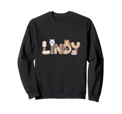Lindy Cat Trees - Personalized Cute Name Word Art Sweatshirt