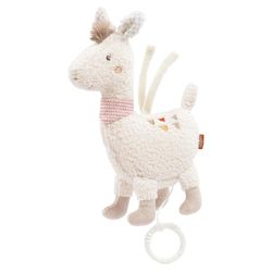 Fehn caja de música ayuda a dormir lama, con mecanismo musical extraíble, melodía "Schlaf Kindlein schlaf", juguete musical para bebés y niños de 0+ meses
