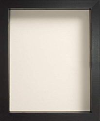 Radcliffe Black Wooden Deep 3D Box Frame 12x10 inch, Ivory Backing Board * Choice of Sizes* Fitted with Real Glass