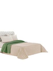 Italian Bed Linen Q-EL-1P Elegant Sommer Steppdecke dunkel grün/creme, 100% Mikrofaser, 170x270cm