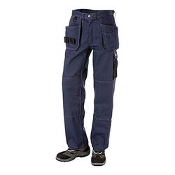 J.A.K. 920452128 Serie 9204 65% poliéster/35% algodón con bolsillos colgantes, color azul petróleo/negro, 70 R (50/32) tamaño