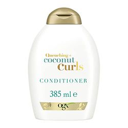 OGX Quenching Coconut Curls Shampoo, champô para cabelos encaracolados com óleo de coco, citrinos e mel doce, champô hidratante para ondas e cachos, champô sem sulfatos ou parabenos, 1 x 385 ml