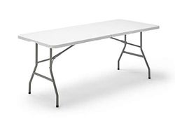 KG KITGARDEN KG 180 KitGarden Table Pliante multifonctionnelle, 180 x 74 x 74 cm, Blanc, Folding 180 cm, Plastique Acier allié, 180x74x74 cm-Blanco