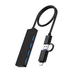 Tymyp Concentrador USB C, Adaptador USB C para Chromebook, portátil, 4 en 1 USB C a HDMI Multport Adaptador para Tableta, Surface Pro 8 y más (USB 3.0