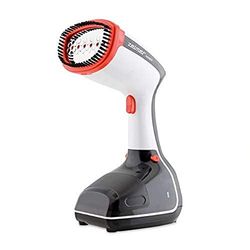 Zelmer ZGS1100 Handy - Vaporizador de ropa, 1100 W, vapor constante 25 g/min, listo para usar en 35 segundos, 1 nivel de vapor, elimina migas, olores, desinfectado, 325 ml de capacidad, color rojo.