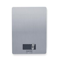 Salter 1103 SSDR Balance de Cuisine Numérique - Balance Électronique avec Écran LCD, Pesage des Aliments et Liquides, Ajouter, Peser, Tare Fonction, Facile à Nettoyer, Métrique, Acier Inoxydable