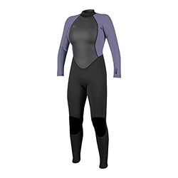 O'Neill Reactor II 3/2mm Back Zip Full Wetsuit, Muta Subacquea Donna, Nero/Nebbia, 10