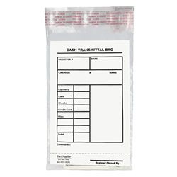 Cash Transmittal Bags - Small Deposit Bags for Cash Transport - 6 x 9-100/Pack