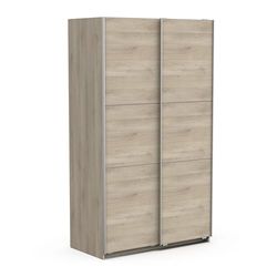 Demeyere Armoire Porte Coulissante avec Penderie Moderne – Coloris Chêne Kronberg & Finitions Métal - 116,5 x 59,8 x 203 cm