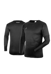 Reusch Torhüter Goalkeeping Jersey Padded Junior Maglietta da Portiere da Calcio a Maniche Lunghe, Imbottita, Nero/Argento, 146 Bambini e Ragazzi