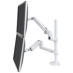 Ergotron LX Dual Stacking Arm Tall Pole - Suporte de mesa para 2 ecrãs LCD, alumínio - branco - tamanho do ecrã: até 40"