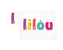 Little helper deken met Coaster illustratieve stijl bont met de naam meisjesnaam Lilou