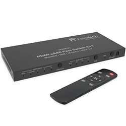 FeinTech VAX04101A HDMI eARC Pass Switch 4x1, voor 3 HDMI-bronnen, soundbar en tv-beamer 4K HDR Dolby Atmos