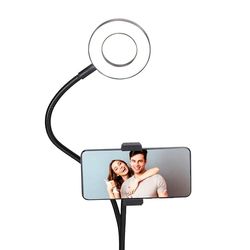 Grundig Selfie Ringlight - Ringlight - Lampe Tiktok avec Pince de Table - Col Flexible - USB