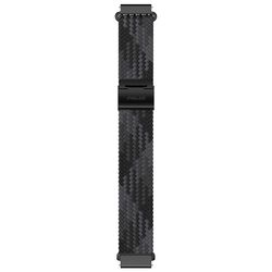 Polar Flätat Garn Svart Armband, 20mm, Storlek S/L, Bekvämt & Stilrent Klockarmband