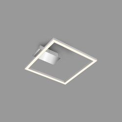 BRILONER - Lampada da soffitto a LED Frame, plafoniera a LED con luce bianca calda, lampada da 14W, lampada per soggiorno, lampada per camera da letto, 265x250x45 mm (LxLxH), cromo opaco