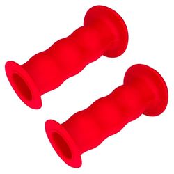 cyclingcolors Fietshandgrepen 85 mm stuur 22 mm MTB Vintage kinderen antislip fiets rood