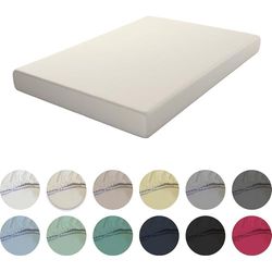 ECOMMERC3 | Extra mjukt och bekvämt lakan 200-säng - beige lakan tillverkat i 100% i Spanien, justerbart, lätt att tvätta och slitstarkt
