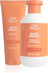 Wella Professionals Invigo Nutri Enrich Shampoing et Après-shampoing, nourrissant avec de l'acide oléique et baies de Goji - Restaure les cheveux secs et abîmés 300ml + 200ml
