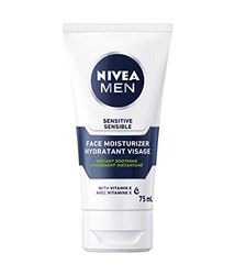 NIVEA MEN Sensitive Crema Idratante 6 x 75 ml, Crema viso uomo per un sollievo immediato dalle irritazioni, Crema idratante viso uomo 24h, Crema uomo senza profumo per pelli sensibili