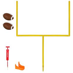 GoSports FB-FIELDGOAL-1, Set di Pali da Campo Kick Challenge da 2,4 m con 4 palloni Maglietta da Calcio, Obiettivo da Cortile a grandezza Naturale per Bambini e Adulti Unisex-Teen, Giallo, 8’ PRO