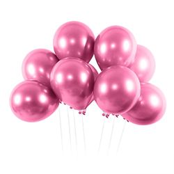 OOTDAY 50 stuks ballonnen roze, ballonnen verjaardag, 30 cm, metallic roze ballonset, helium ballonnen, verjaardagsdecoratie