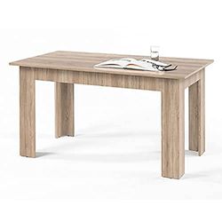 Stella Trading Mesa de Comedor Almirante, Madera, Cuerpo y Parte Delantera: réplica Sonoma, 140 x 75 x 80 cm