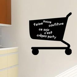 Ambiance Sticker leisteen krijtbord - muurstickers, zelfklevend, afwasbaar, trolleydesign, H 40 x B 40 cm