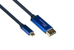 Good Connections® SmartFLEX USB C naar DisplayPort 1.2-kabel - 4K UHD @60Hz - Kopergeleider, aluminium behuizing - Zeer flexibel - donkerblauw - 3 m