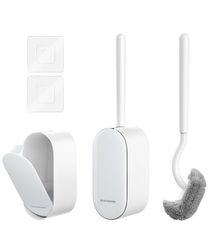 OSCIOSS - Juego de 2 cepillos para Inodoro con diseño ergonómico, tamaño Compacto, cerdas duraderas, Base de Ranuras de ventilación para baño