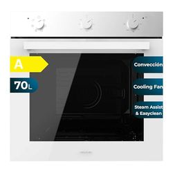 Cecotec Four Encastrable Multifonctions Bolero Hexa M236000 Glass White Time A. 70L, 6 Fonctions,Minuterie,classe A, 2800W, Steam Base XXL, Steam Assist, Cooling Fan, Defrost, Convection,Triple Glass