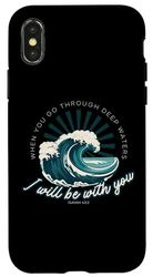 Custodia per iPhone X/XS When You Go Through Deep Waters - Isaia 43:2 Versetto della Bibbia