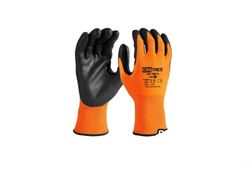 DRW Guantes Trabajo nitrilo sin Costura Grip 13 Naranja Negro 12 Juegos Talla S