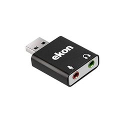 ekon Divisor Adaptador USB-A AUX, 2 Tomas Jack 3,5 mm, para TV, Smart TV, portátil, HUB