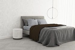 Italian Bed Linen Beddengoedset van 100% katoen, trendy design, voor tweepersoonsbed, chocolade