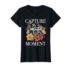 Fotógrafo Captura El Momento Cámara Flores Fotografía Camiseta
