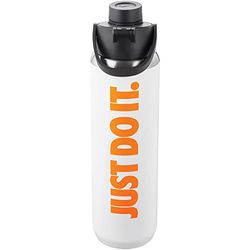 Nike SS Recharge Chug Bottle drinkfles, uniseks, wit/zwart/totaal oranje, 709 ml